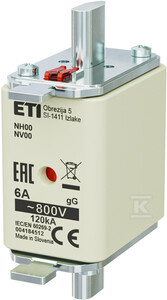 WKŁADKA NH00 GG 6A/800V