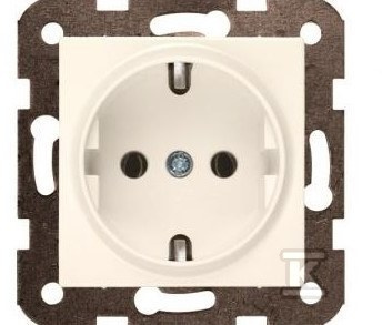 GN.SCHUKO Z PRZESŁONĄ STYK.KARRE KREM