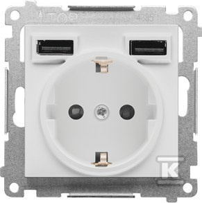 GN.SCHUKO+2XUSB J.SZARY MAT SIMON55