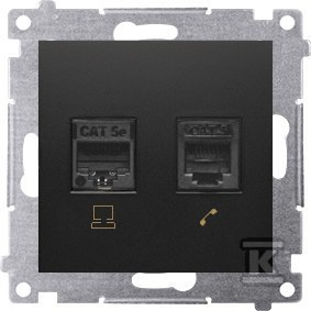 GN.KOMP.RJ45+TELEF.RJ12 CZARNY SIMON54