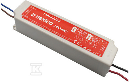 ZASILACZ LED IP67 / 24V / 2,5A / 60W