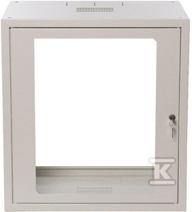 SZAFA 19"12UX555X400,DRZ.Z SZYBĄ,SZARA