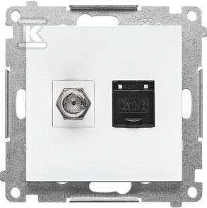 GN.ANTE."F"+RJ45 K.6 BIAŁY MAT SIMON55