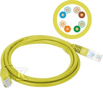 PATCH-CORD U/UTP KAT.5E PVC 5.0M ŻÓŁT