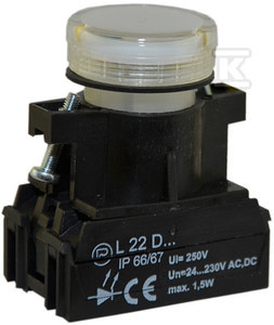 LAMP.L22D 24V-230V BIAŁA