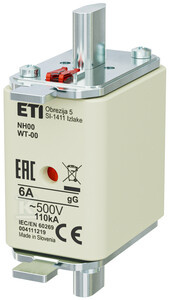 WKŁADKA NH00/WT-00/GG 6A/500V G