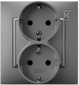 GN.2-KR.Z/U SCHUKO Z RAM. SZARY MAT ARIA