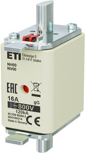 WKŁADKA NH00 GG 16A/800V