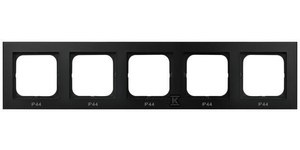 RAMKA 5-KR.ŁĄCZ.IP44 CZARNY MET.SONATA