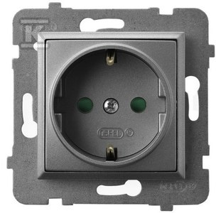 GN.1-KR.Z/U SCHUKO PRZE. SZARY MAT ARIA
