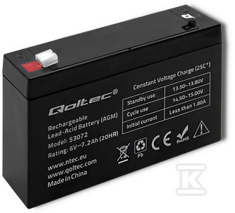 AKUMULATOR AGM/6V/7.2AH/MAX. 64.8A