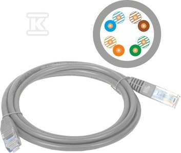 PATCH-CORD U/UTP KAT.5E PVC 15.0M SZARY
